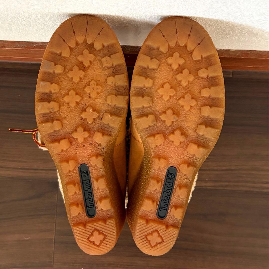 Timberland ヒール　ショートブーツ　ボア　ティンバーランド　ベージュ