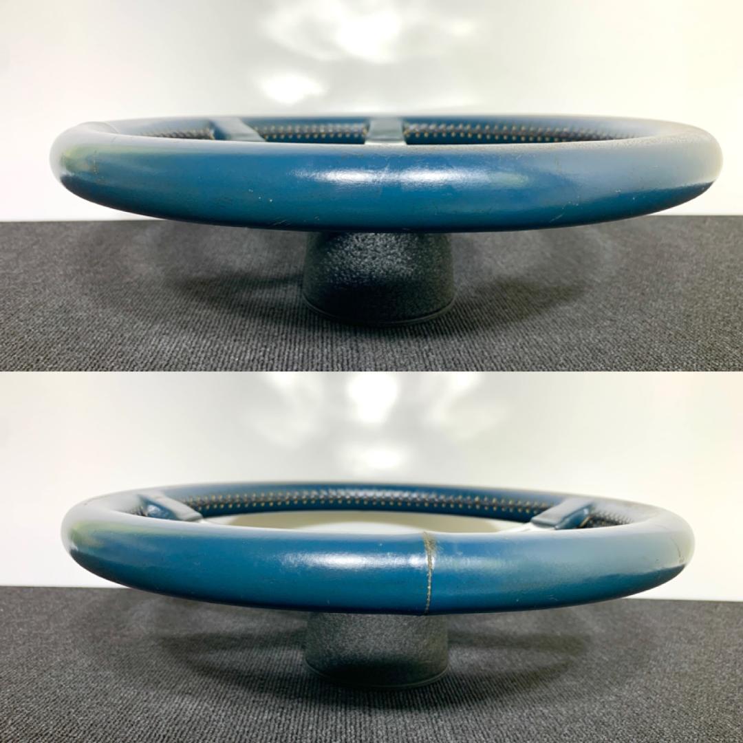 レカラ MK9 ネイビー系レザーステアリング 36.5パイ ポリッシュスポーク