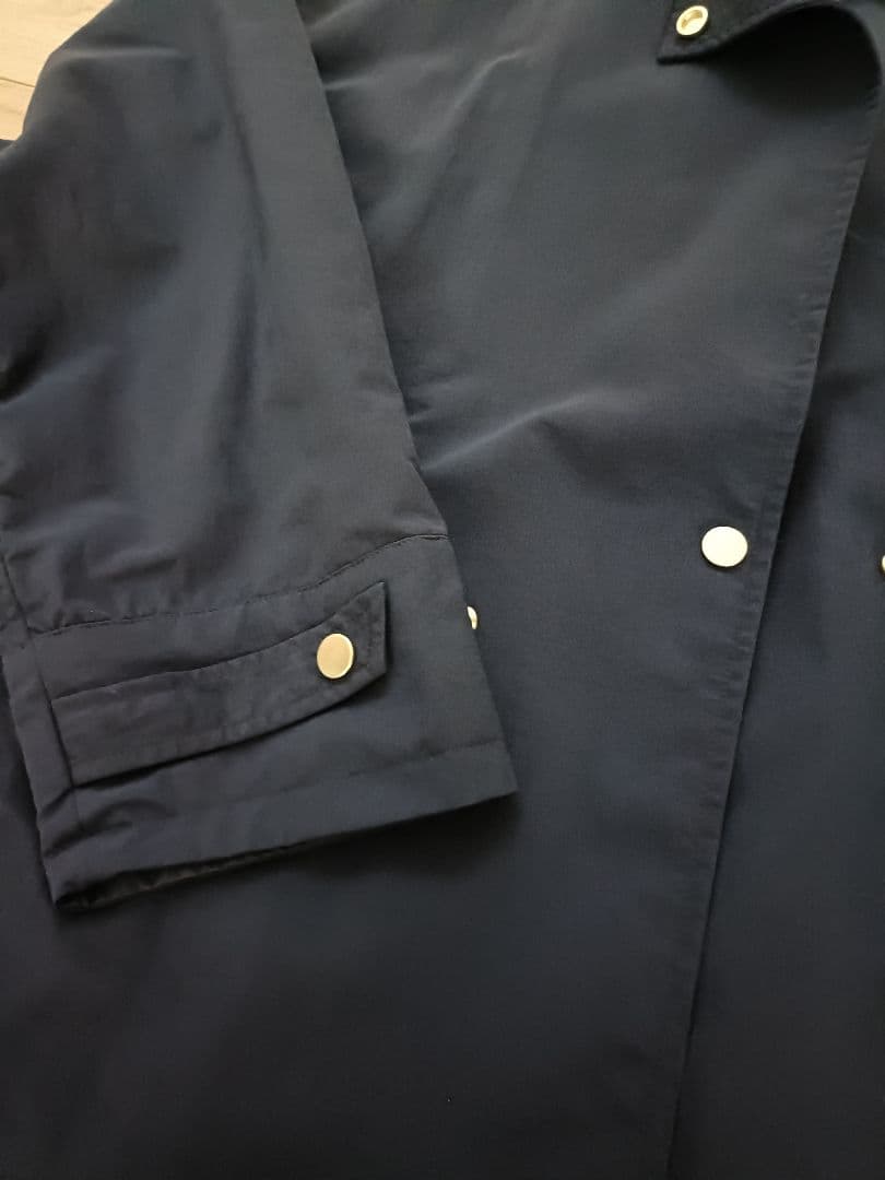 週末値下げ　完売　Aラインナイロンコート harukaさんコラボ　ネイビー　38