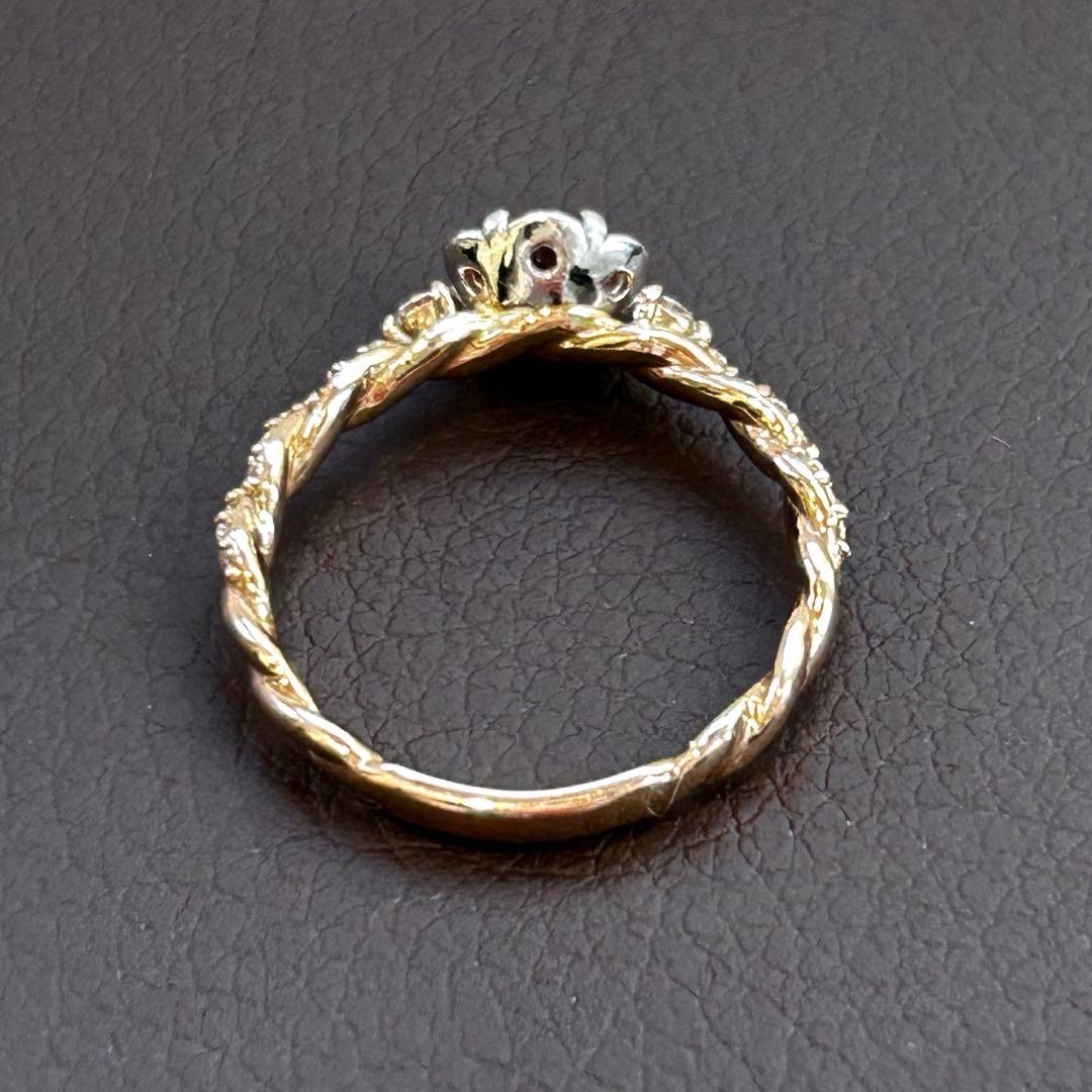 インペリアルトパーズ ダイヤモンド　プラチナ K18 コンビリング