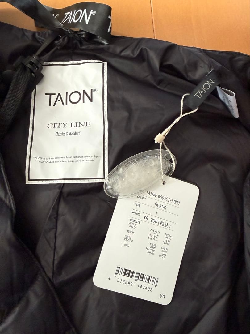 TAION CITY LINE ロングジレ ブラック Lサイズ