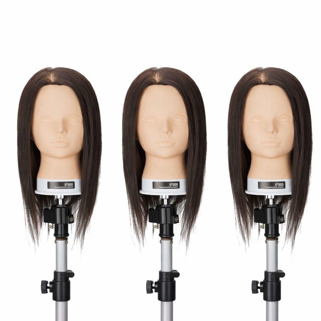 練習用ウィッグ IP300 ダークブラウン　美容師／美容学生／カット練習用」