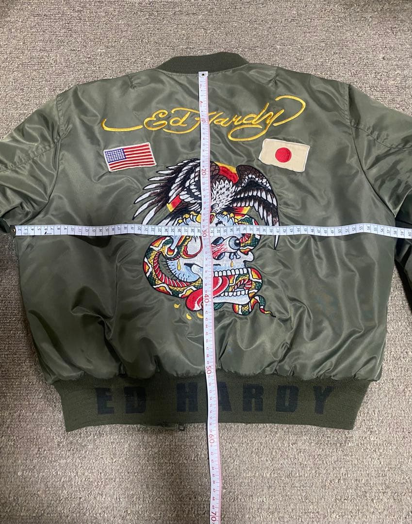 ド派手デザイン✨エドハーディー スカジャン MA-1 刺繍 ワッペン