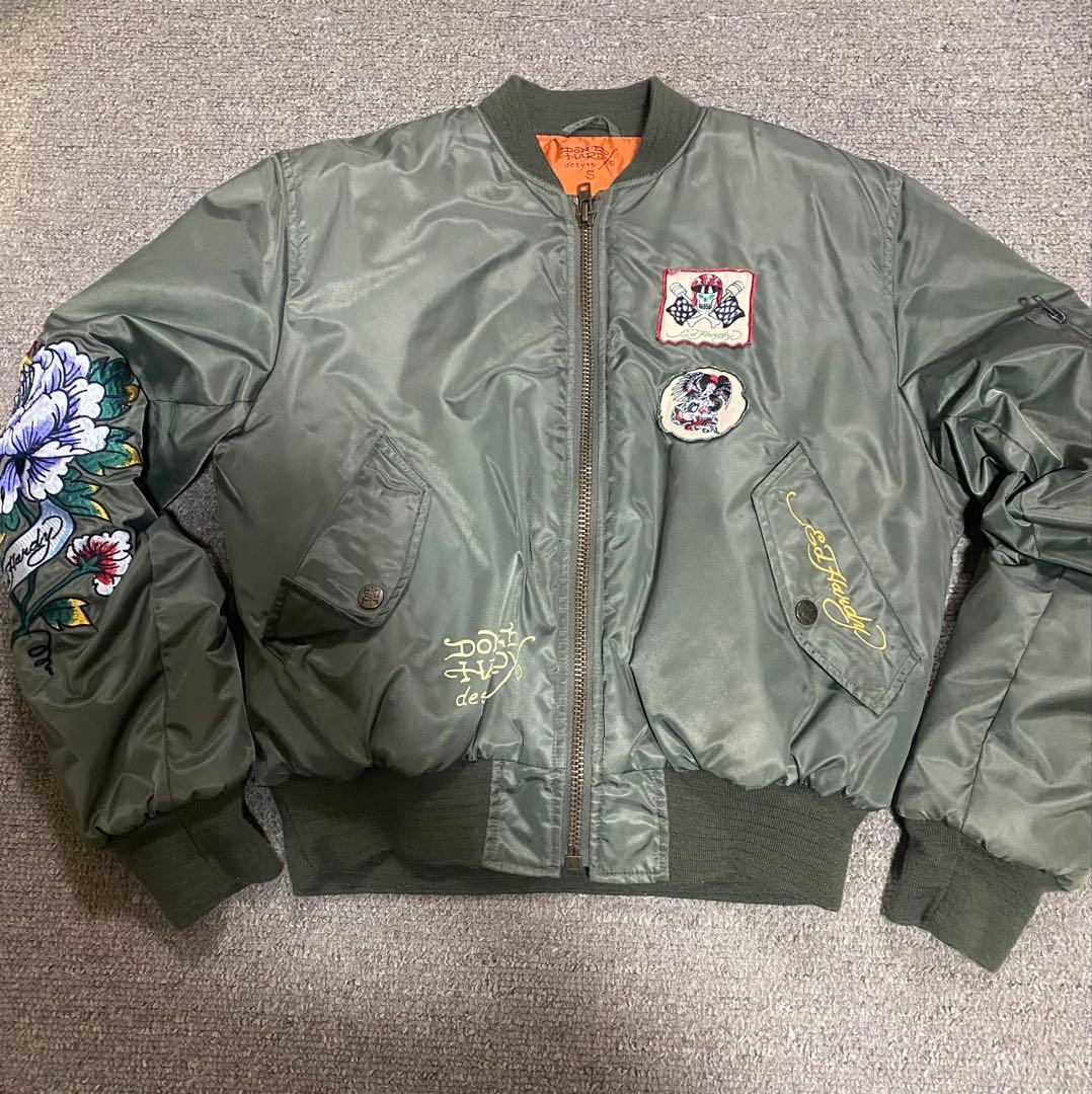 ド派手デザイン✨エドハーディー スカジャン MA-1 刺繍 ワッペン