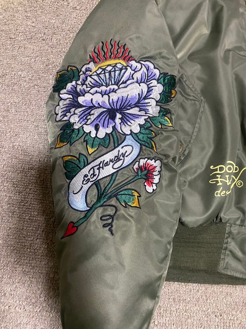 ド派手デザイン✨エドハーディー スカジャン MA-1 刺繍 ワッペン