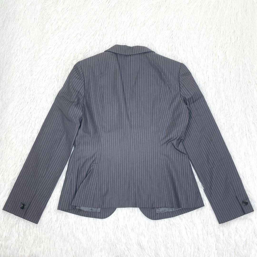 美品✨NEWYORKER シルク混　グレーシャドーストライプ　 3点セット