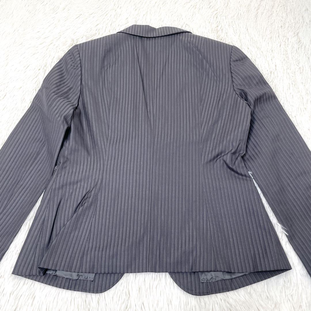 美品✨NEWYORKER シルク混　グレーシャドーストライプ　 3点セット