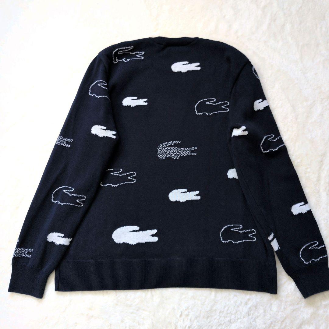 【美品】フランス製 LACOSTE ラコステ ジャガードニットセーター L