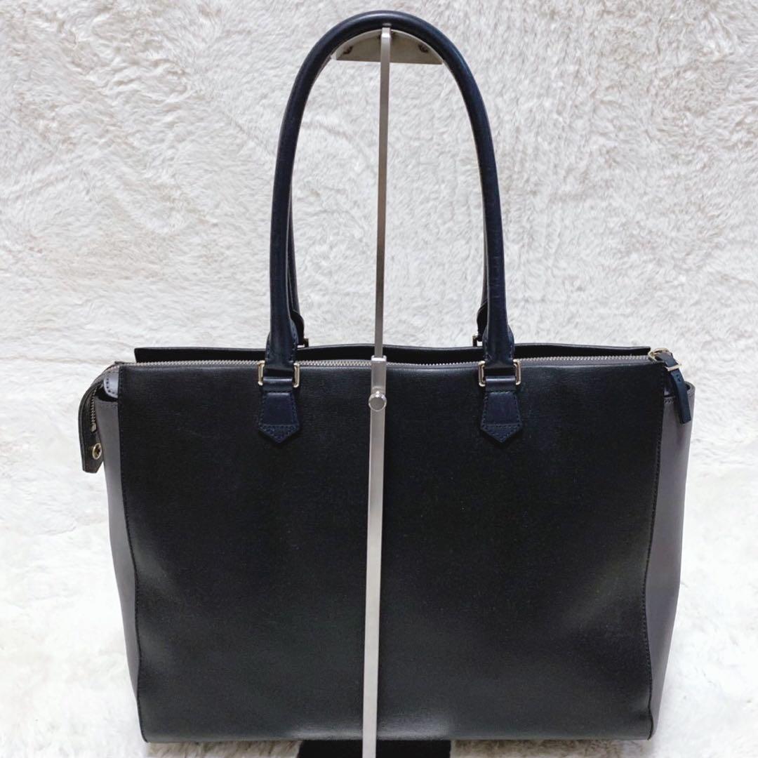 美品 ポールスミス トートバッグ 大容量 ブラック 肩掛け A4可 PVCレザー