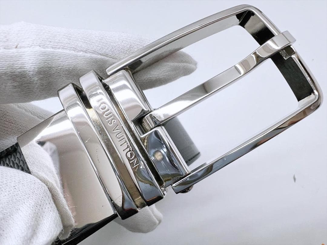 使用感なし　ヴィトン　ダミエアンフィニ　サンチュール　リバーシブル　ベルト　90