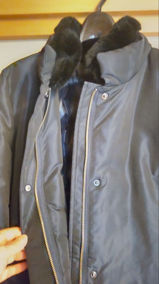 ダックス DAKS London ファー付きロングダウンコート 40 濃紺