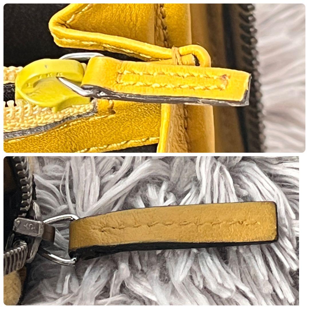 グッチ　ラウンドファスナー　マイクロシマ　マスタードイエロー　メンズ　レディース