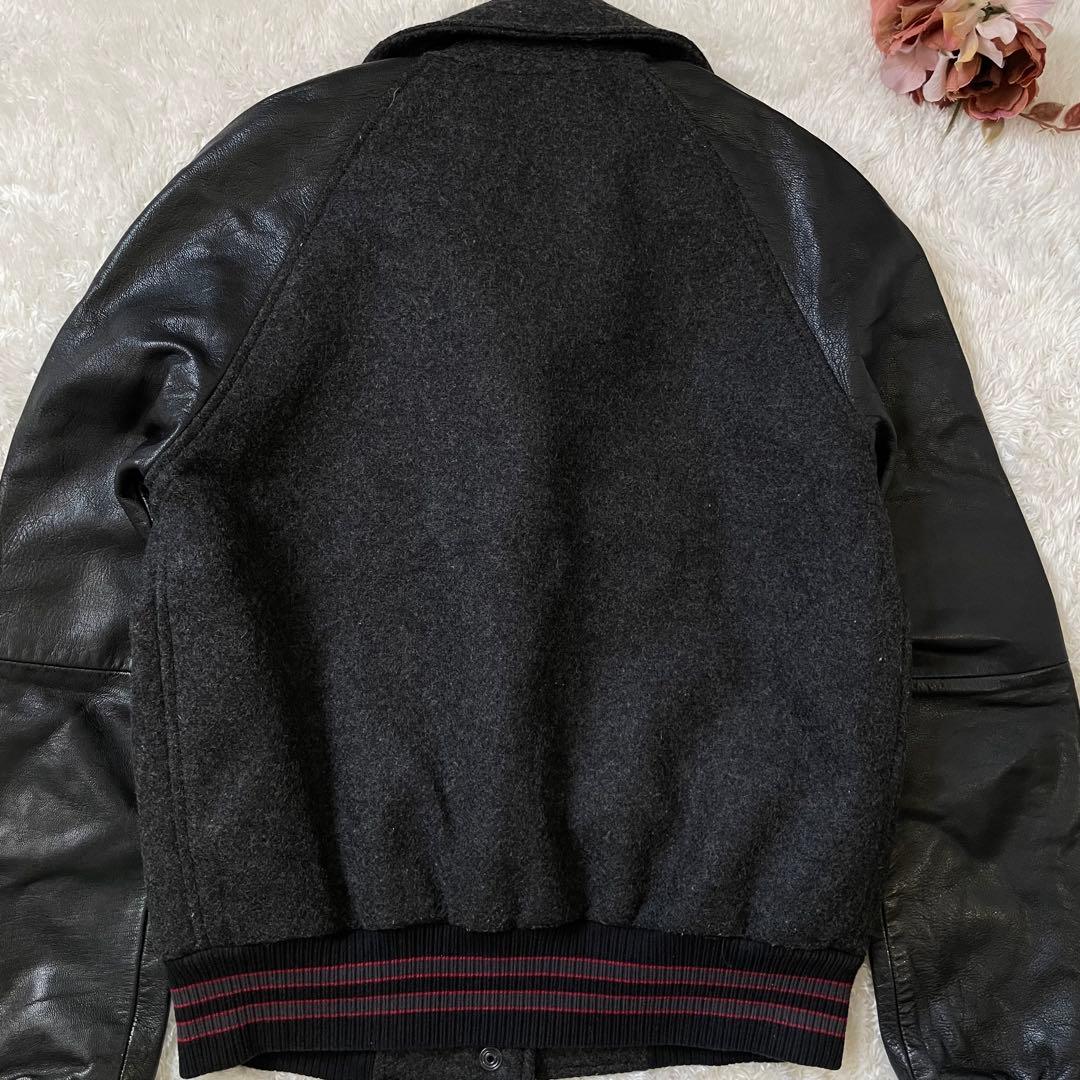 極美品✨DIESEL ディーゼル ウール ラムレザー スタジャン D刺繍 希少