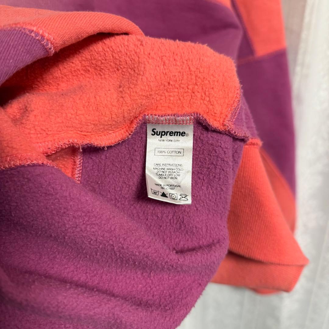 supreme パーカー　パッチワーク　ピンク