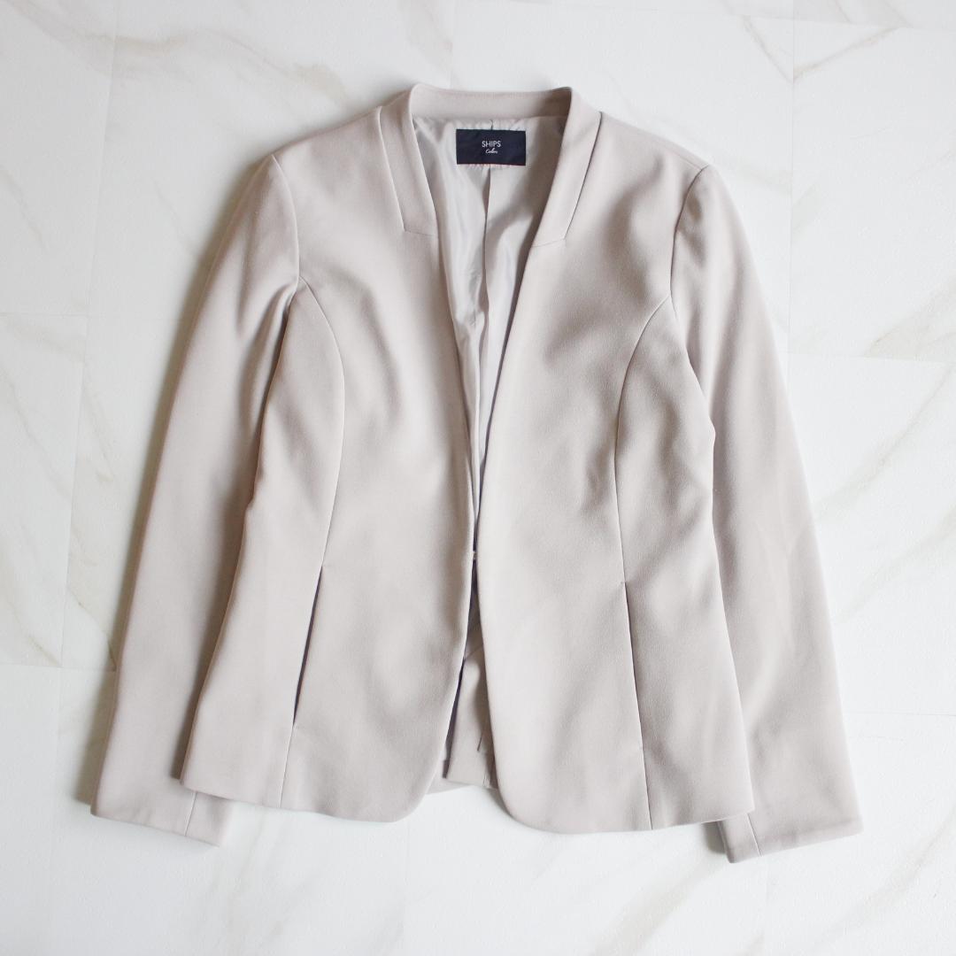 SHIPS colors ノーカラー セットアップスーツ Mサイズ ベージュ