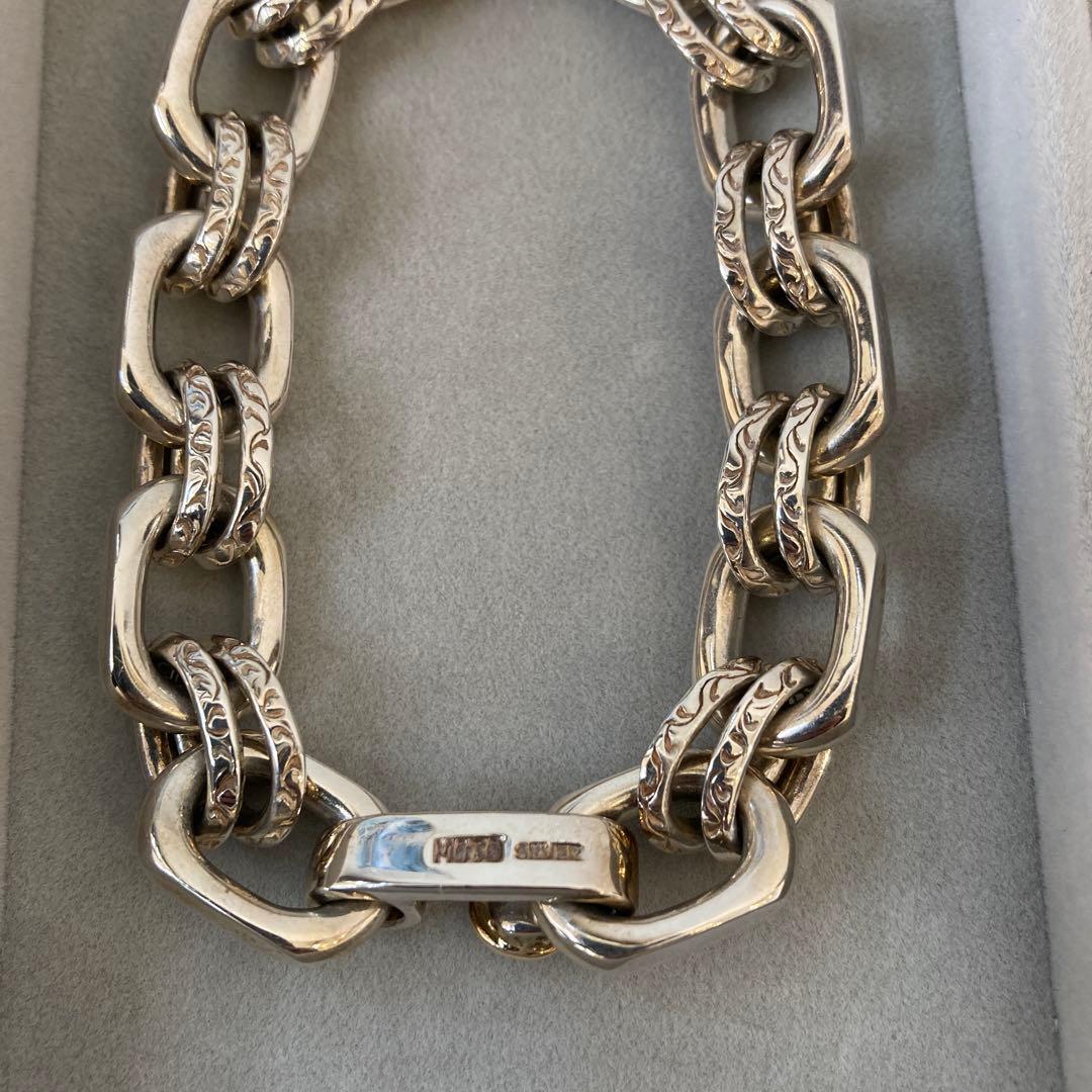 MOTO K18メタル付ウエダハンドメイドチェーンブレスレット（フックタイプ）