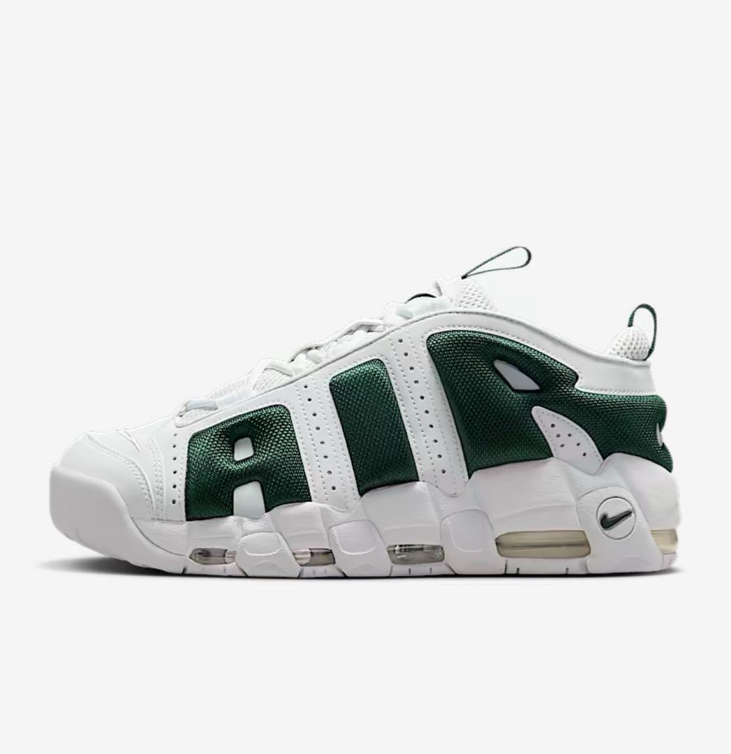 【新品/27cm】ナイキ エア モア アップテンポ Low（ホワイト/グリーン）