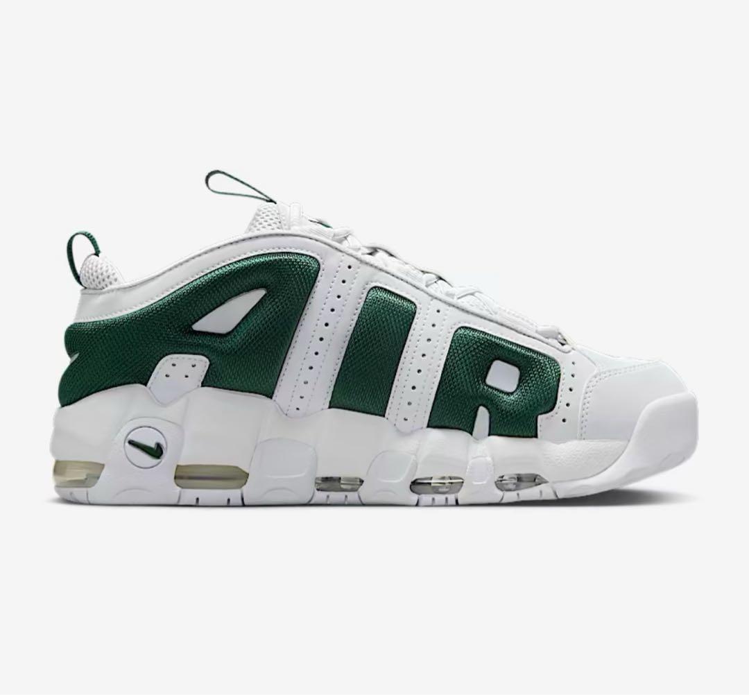 【新品/27cm】ナイキ エア モア アップテンポ Low（ホワイト/グリーン）