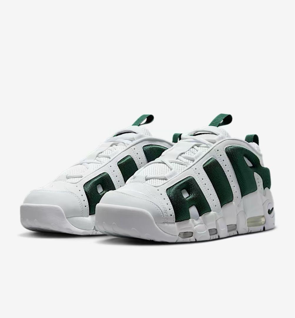 【新品/27cm】ナイキ エア モア アップテンポ Low（ホワイト/グリーン）