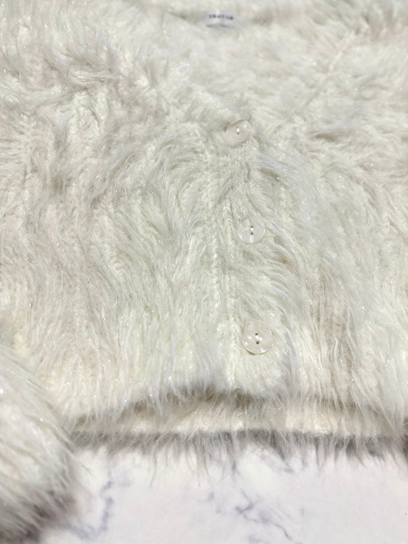 【新品未使用】FRAY I.Dフレイアイディーフィルムシャギーニットカーディガン