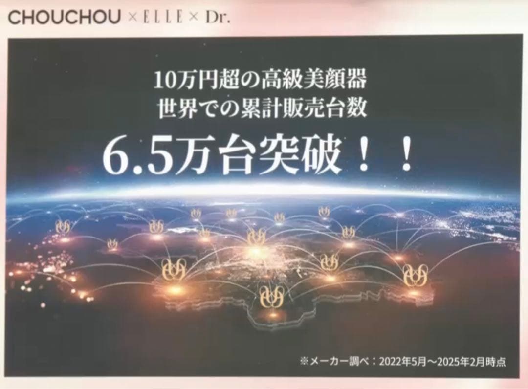 CHOUCHOU × ELLE スタイリストイオングロウブラシ 赤色青色LED