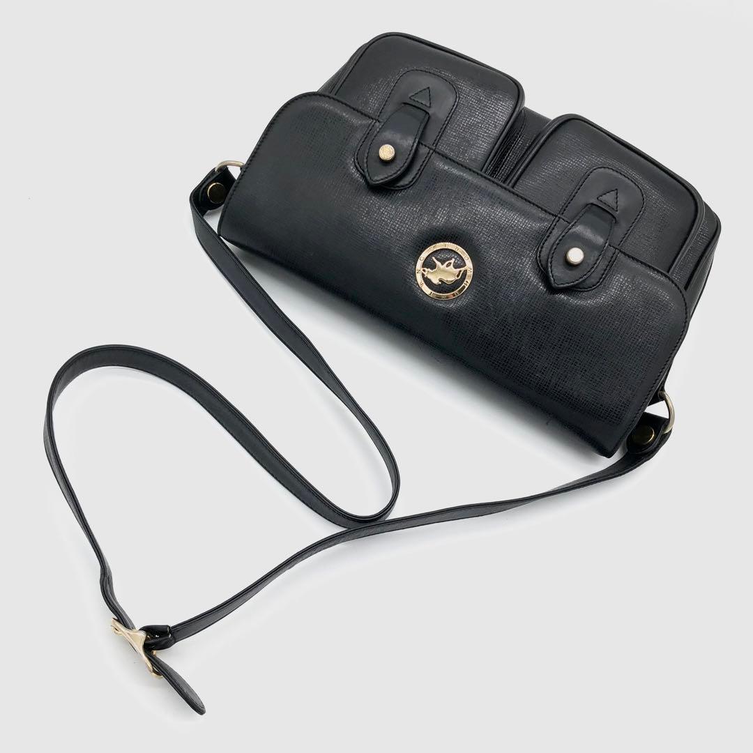 【極美品】ハンティングワールド　キャリーオール　メッセンジャーバッグ　レザー　黒