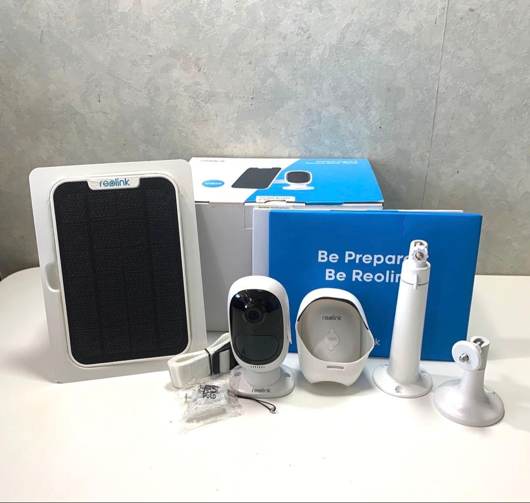 美品 REOLINK WiFi 防犯カメラ ワイヤレスソーラーパネル付