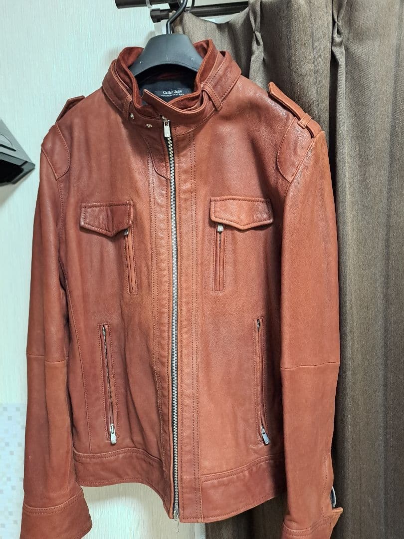 Cathy Jane レザーシングルライダースジャケット