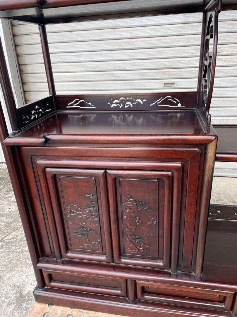 唐木家具 茶箪笥 ヴィンテージ　飾り棚 アンティーク家具　和家具