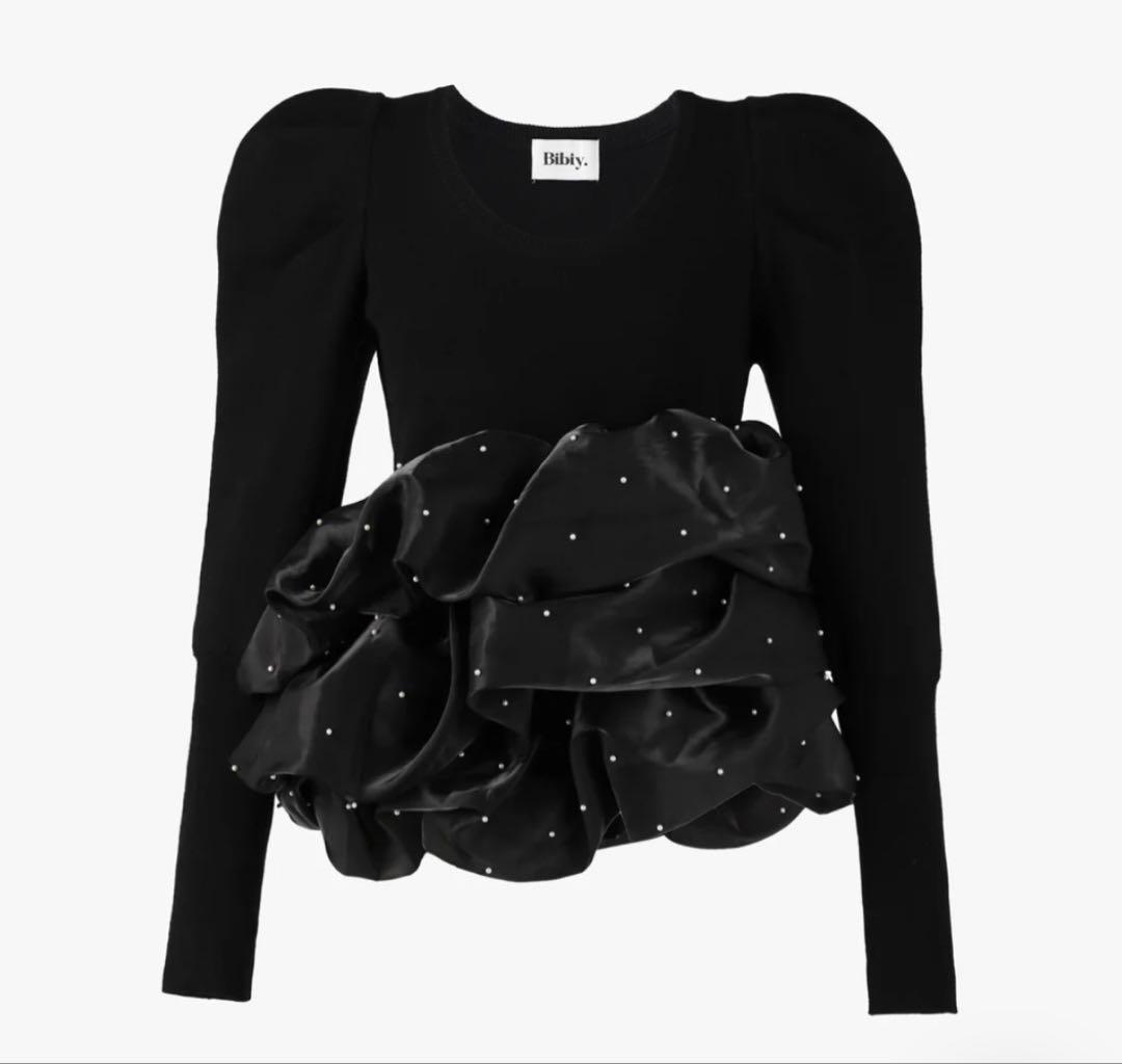 Bibiy. AMELIE PEPURAMU KNIT（ブラック）