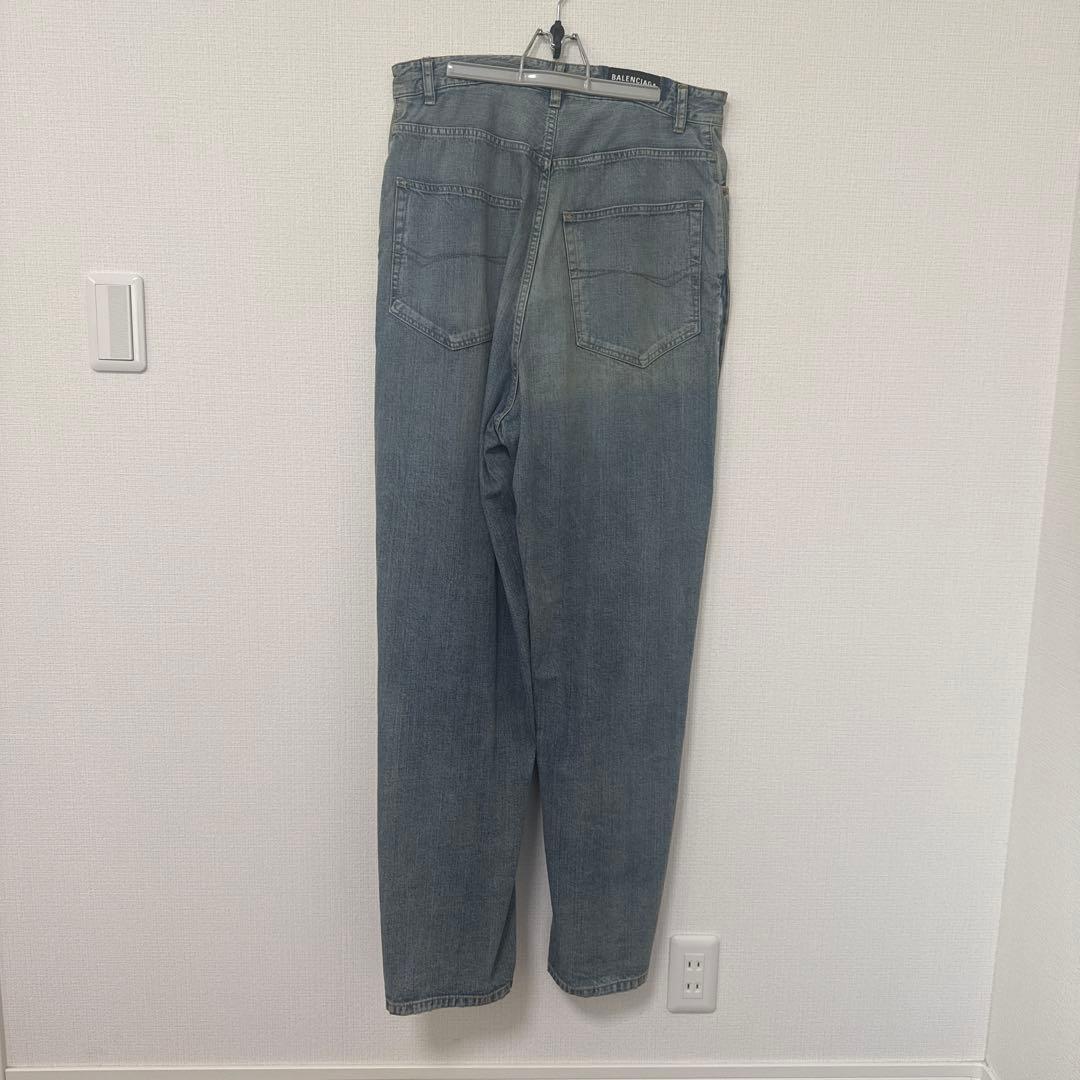 パンツ Double front effect denim pants