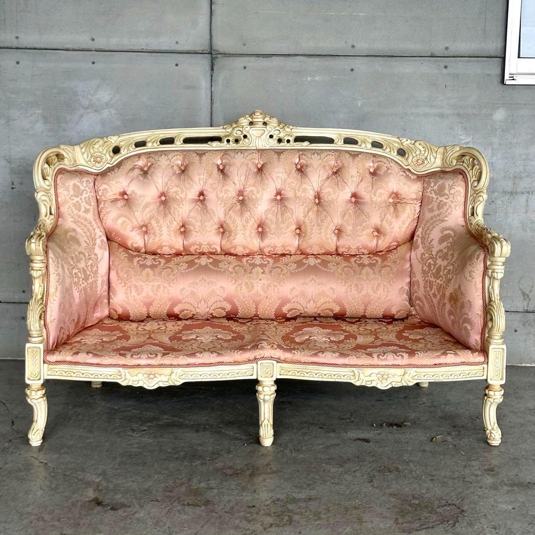 ★90s★イタリア製　アンティーク　ヴェルサイユ ロココ調 2Pソファ 姫家具