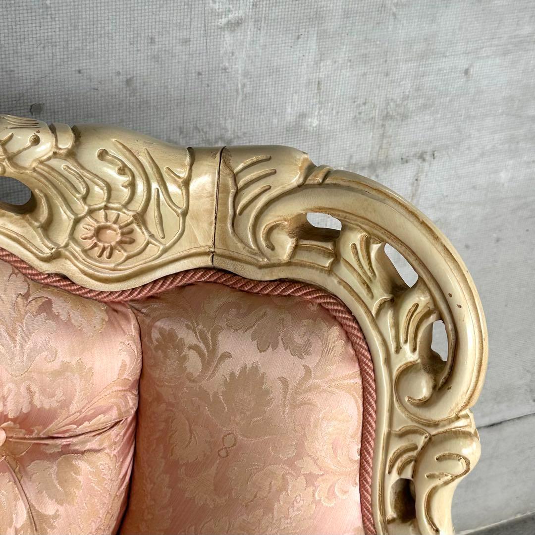 ★90s★イタリア製　アンティーク　ヴェルサイユ ロココ調 2Pソファ 姫家具