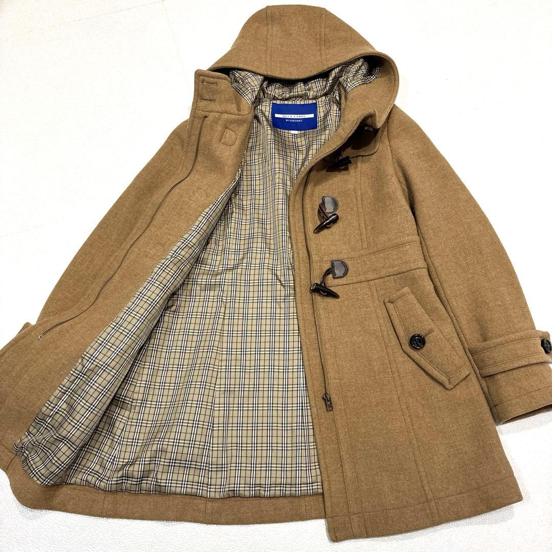 専用【M相当】バーバリーブルーレーベル　ノバチェック　ダッフルコート　フード