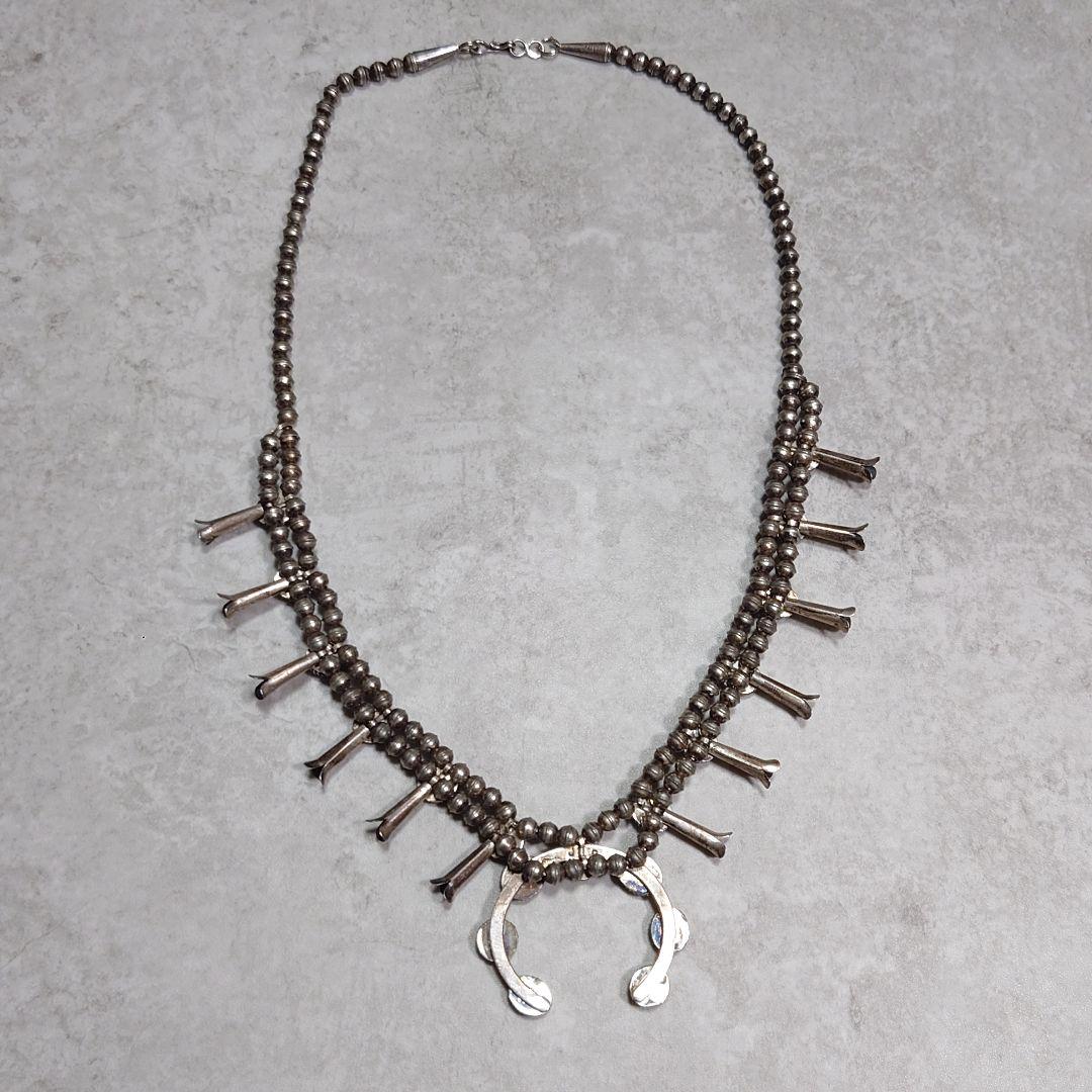 NAVAJO ナバホ スカッシュブロッサムネックレス ターコイズ 925
