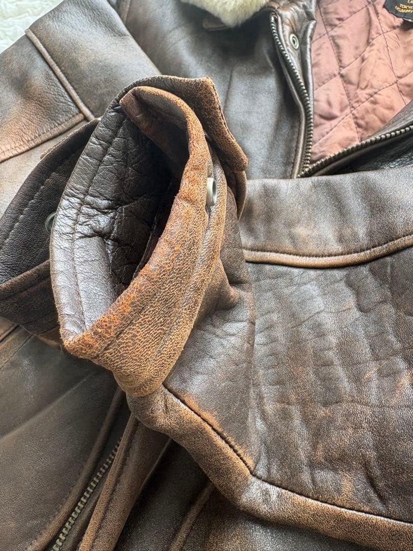 USARMY G1 羊革 フライト レザージャケット ファー取外し可　L