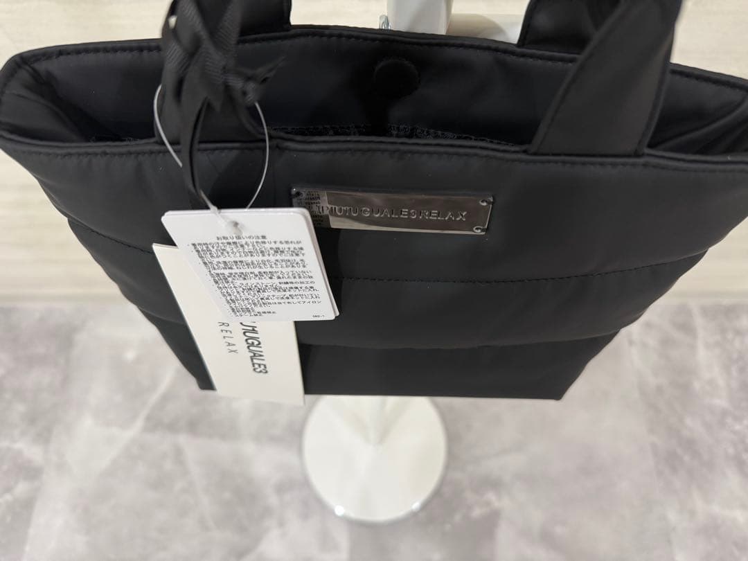 1PIU1UGUALE3 RELAXシルバーロゴプレートミニトートバッグ