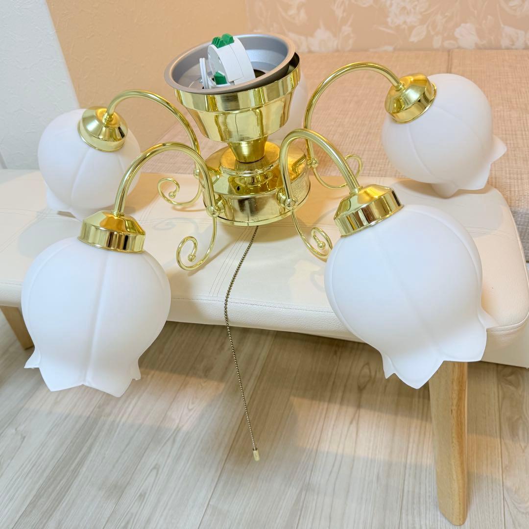 お花　ライト　シーリングライト ゴールド　【Ampoule】　アンティーク