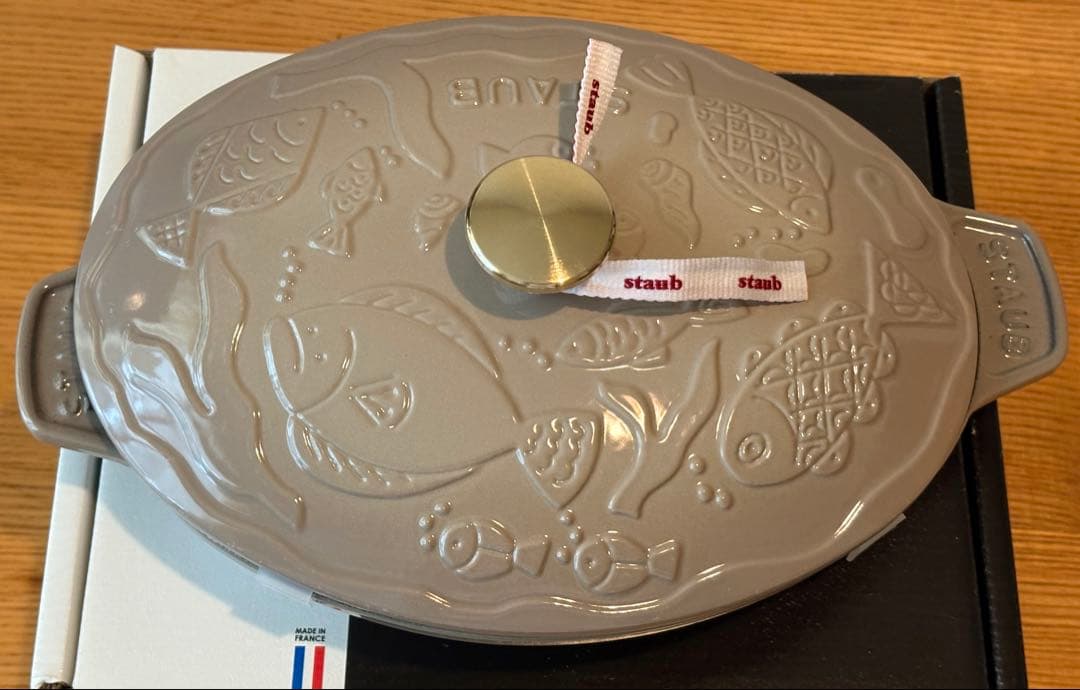 ストウブ ミナペルホネン ホットプレートオーシャンオーバル 23cmリネン