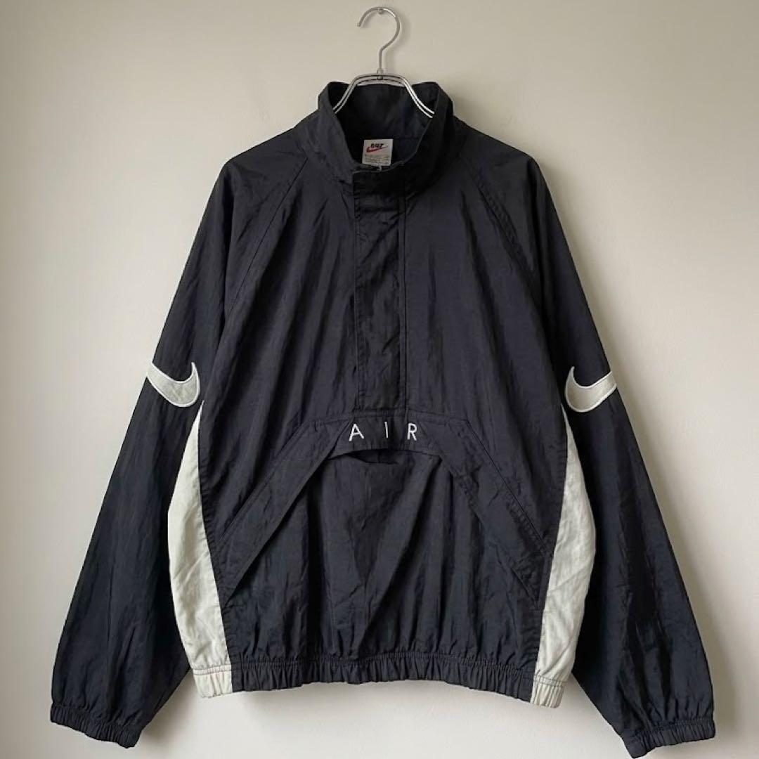 90s NIKE ナイキ アノラック ハーフジップ ビッグロゴ 銀タグ