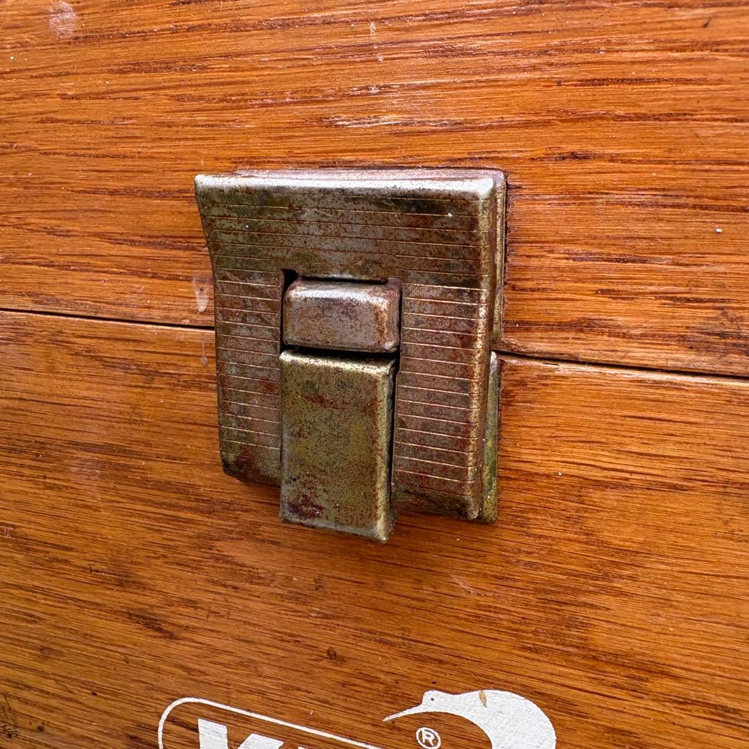 【USA Vintage】 KIWI シューシャインボックス 靴磨き 木箱