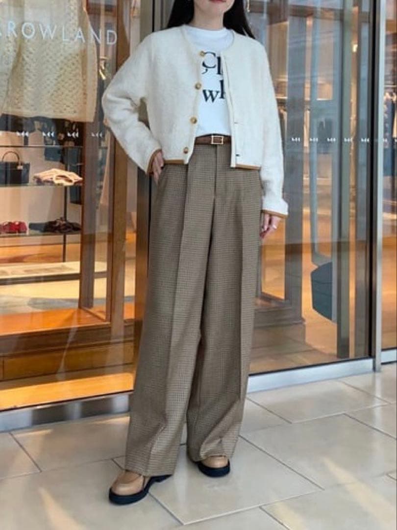 さくら様 MACPHEE パイピング クルーネックカーディガン