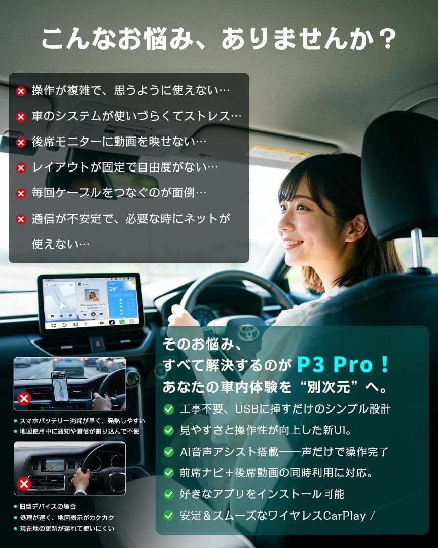 オットキャスト Ottocast P3 Pro リモコン付き