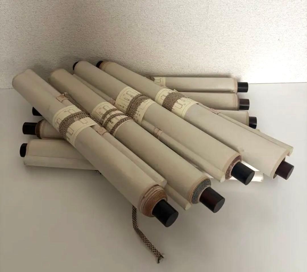 掛軸 9本セット酒井抱一 菜花に雲雀図 掛軸 十二か月花鳥図頒布会 まとめ売り