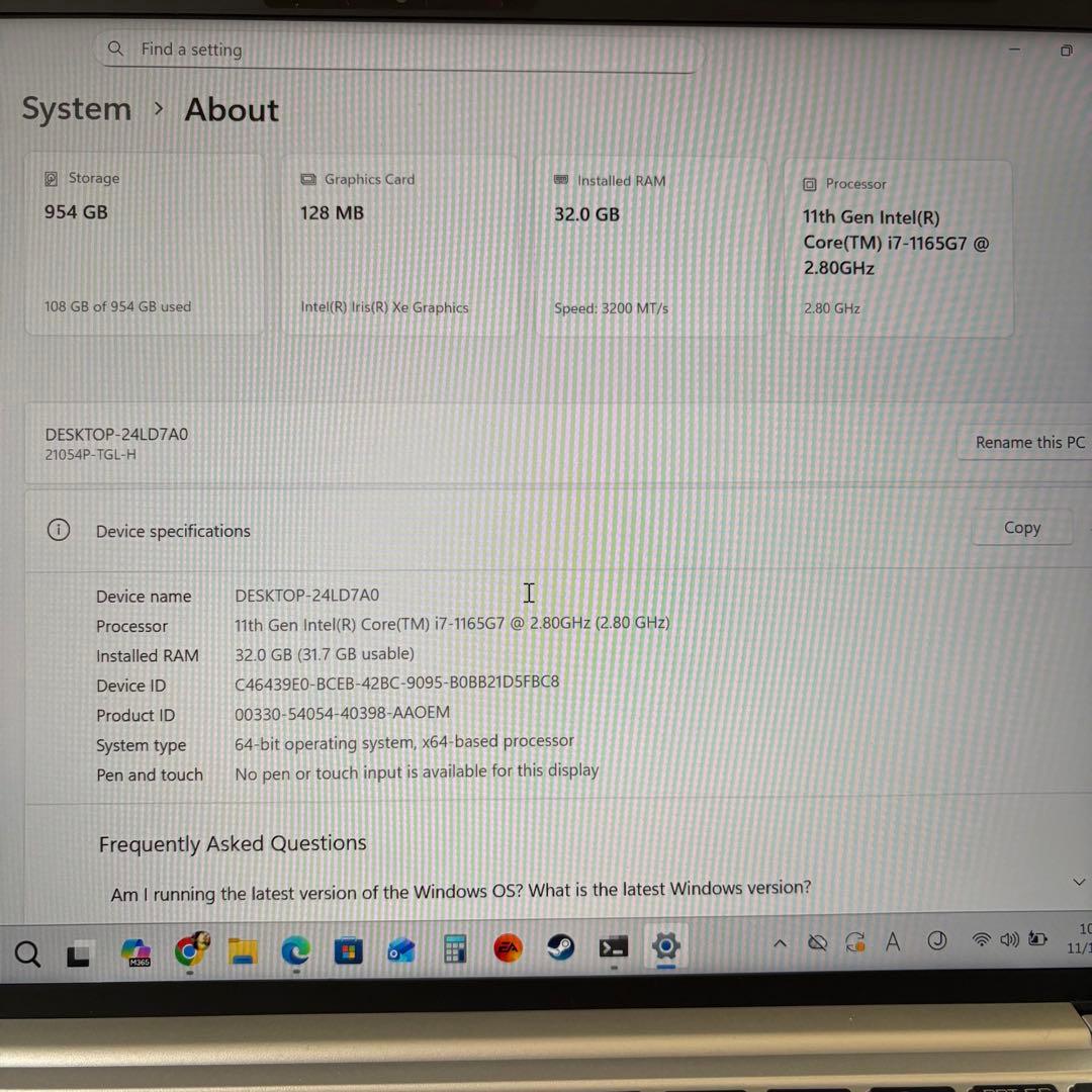 【美品】DAIV 4P SSD1TB/メモリ32GB Core i7 11世代