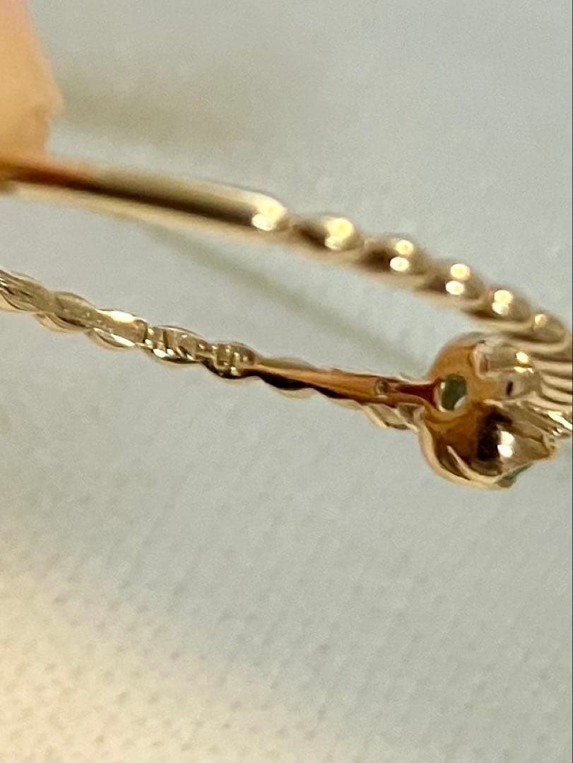 ま*)様 K10＊テイクアップ＊かわいいエメラルド&ダイヤリングです