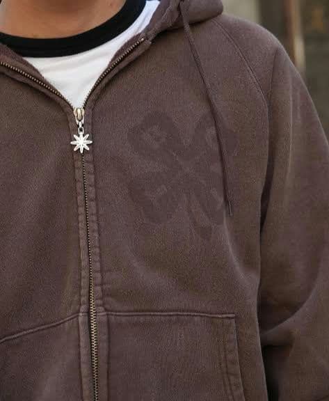 BoTT Washed Lucky Logo Zip Hoodie M 新品 茶