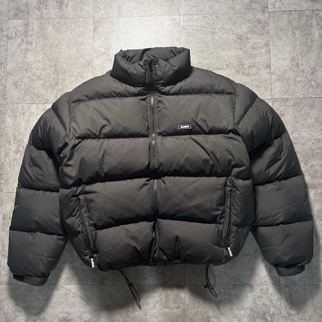 XLARGE 短丈　ダウンジャケット　ドローコード　ショート丈　ブラック　L 黒
