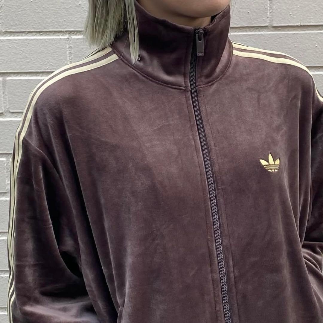 SALE✨【新品】adidas トラックトップ ベロア　XL ダークブラウン