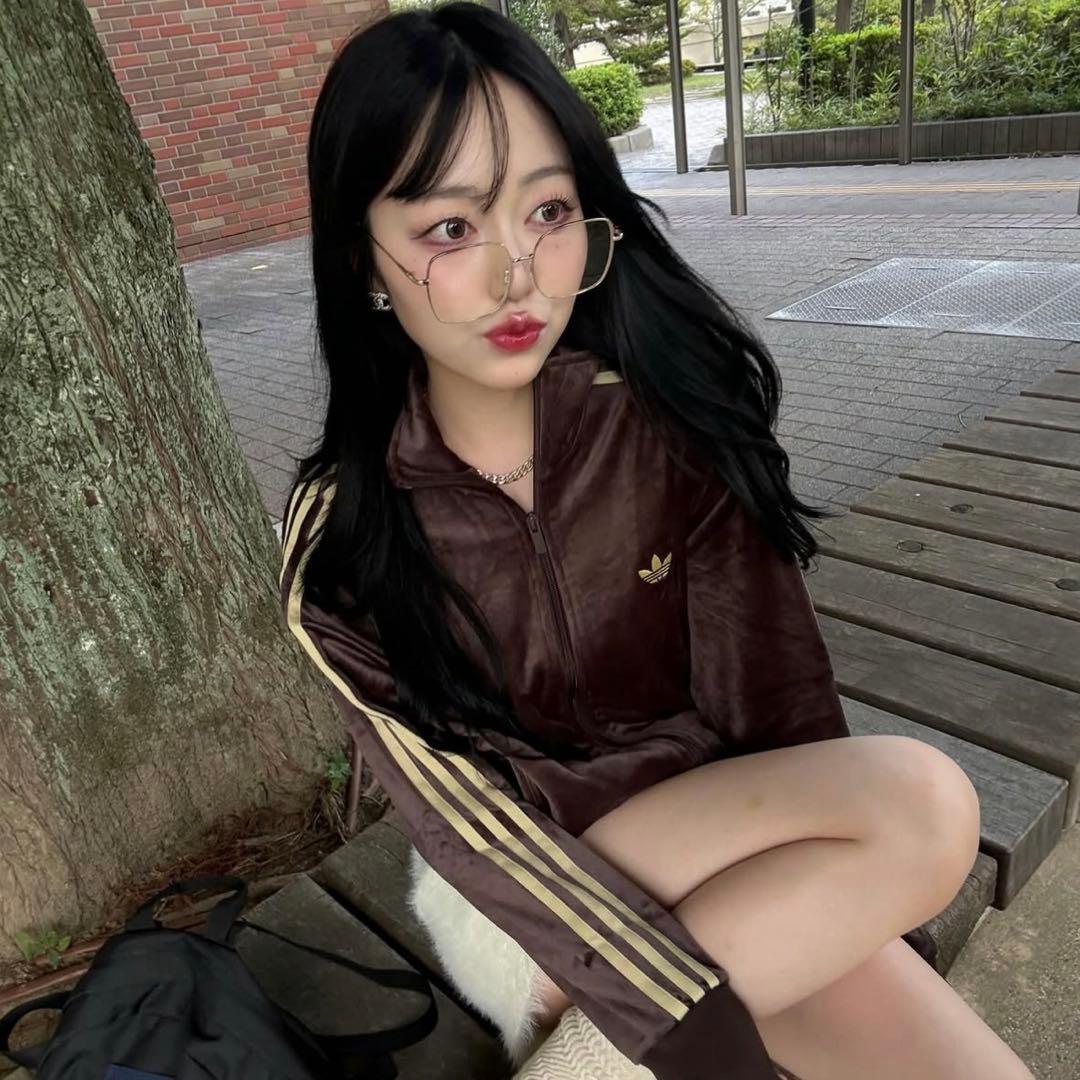 SALE✨【新品】adidas トラックトップ ベロア　XL ダークブラウン